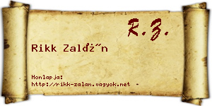 Rikk Zalán névjegykártya